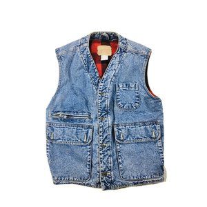 Vintage GAP Denim Vest BLANKET Lined Lumberjack S